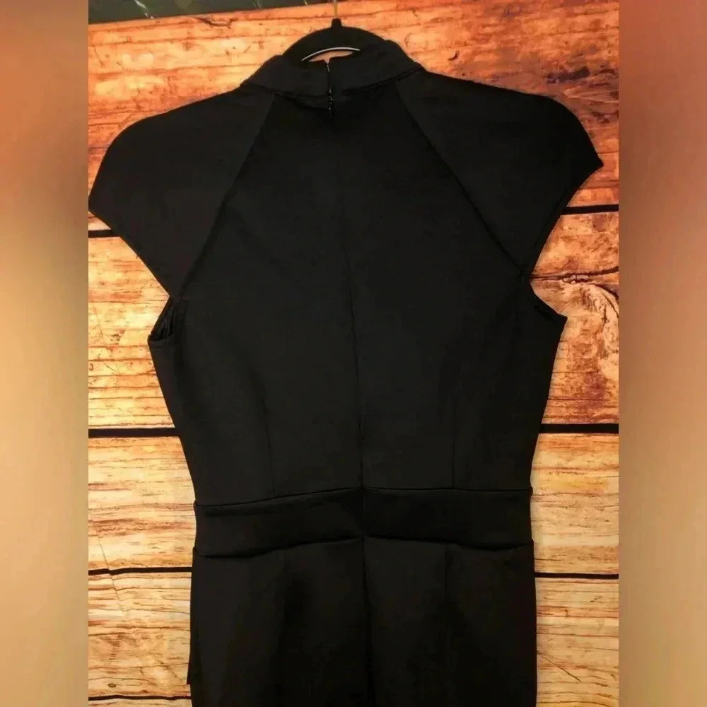 Black Ruffle Cocktail Dress with wrap neck - Picture 8 of 16